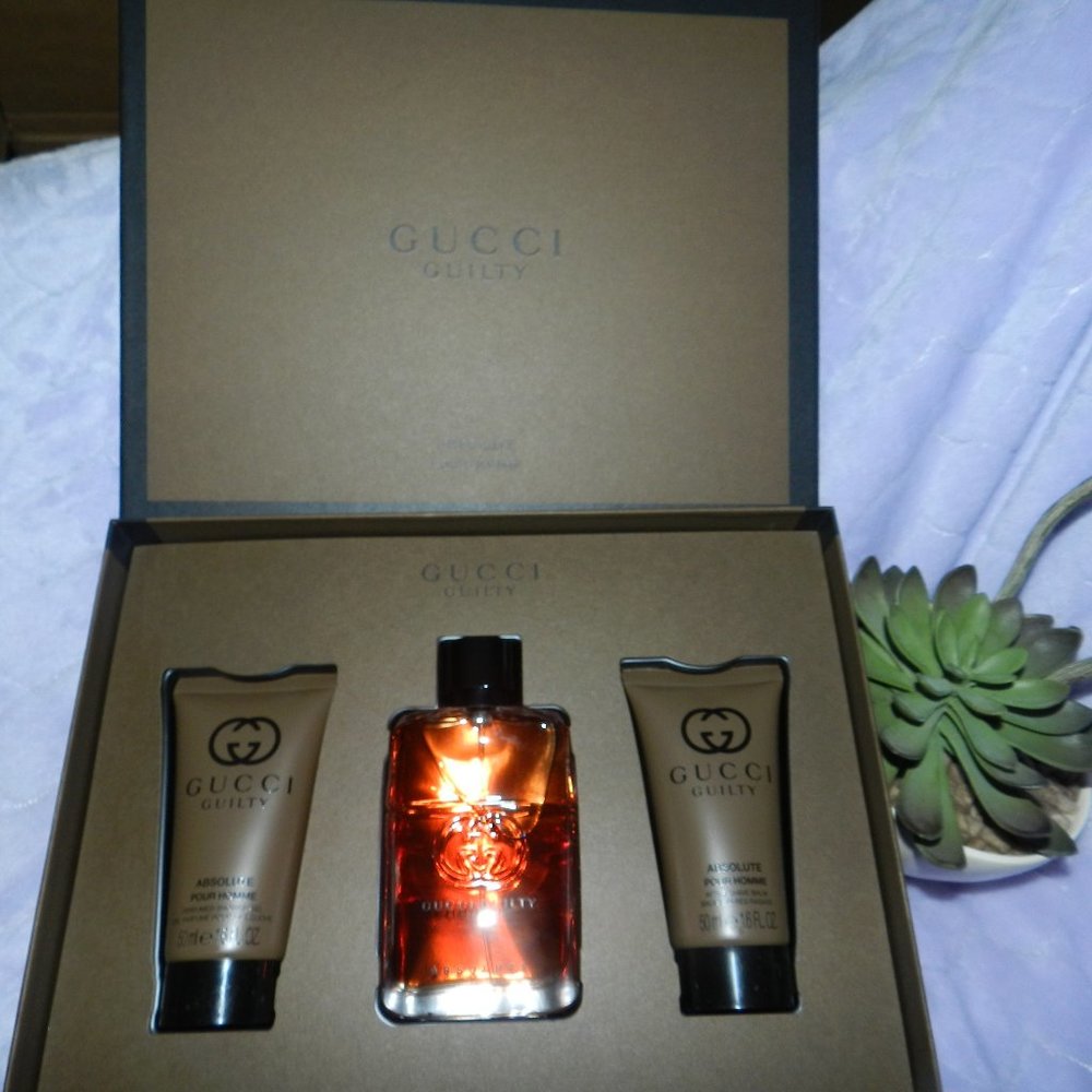 Gucci Guilty Absolute Pour Homme Eau De Gift Set Discontinued🆕Fast💨⚡🚚
